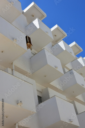 Low angle view of modern building in Armacao de pera