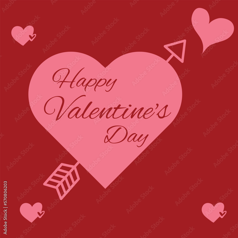 Happy valentine day text with hearts vector template
