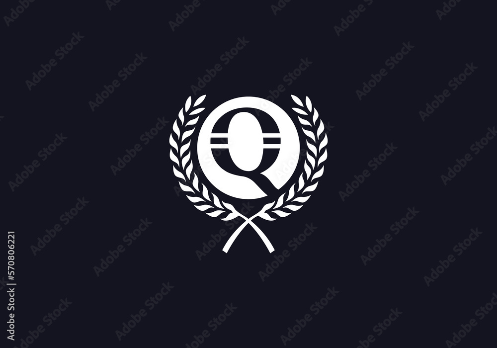 Laurel wreath brand logo design circle and laurel wreath leaf design logo letter Laurel wreath brand logo design circle and laurel wreath leaf design logo letter