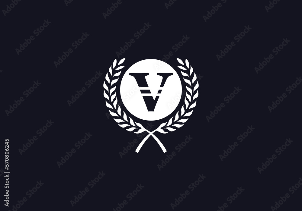 Laurel wreath brand logo design circle and laurel wreath leaf design logo letter Laurel wreath brand logo design circle and laurel wreath leaf design logo letter