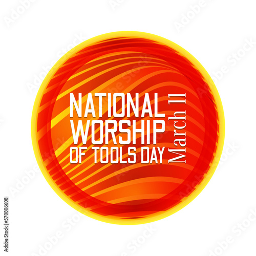 National Worship of Tools Day. Suitable for greeting card poster and banner