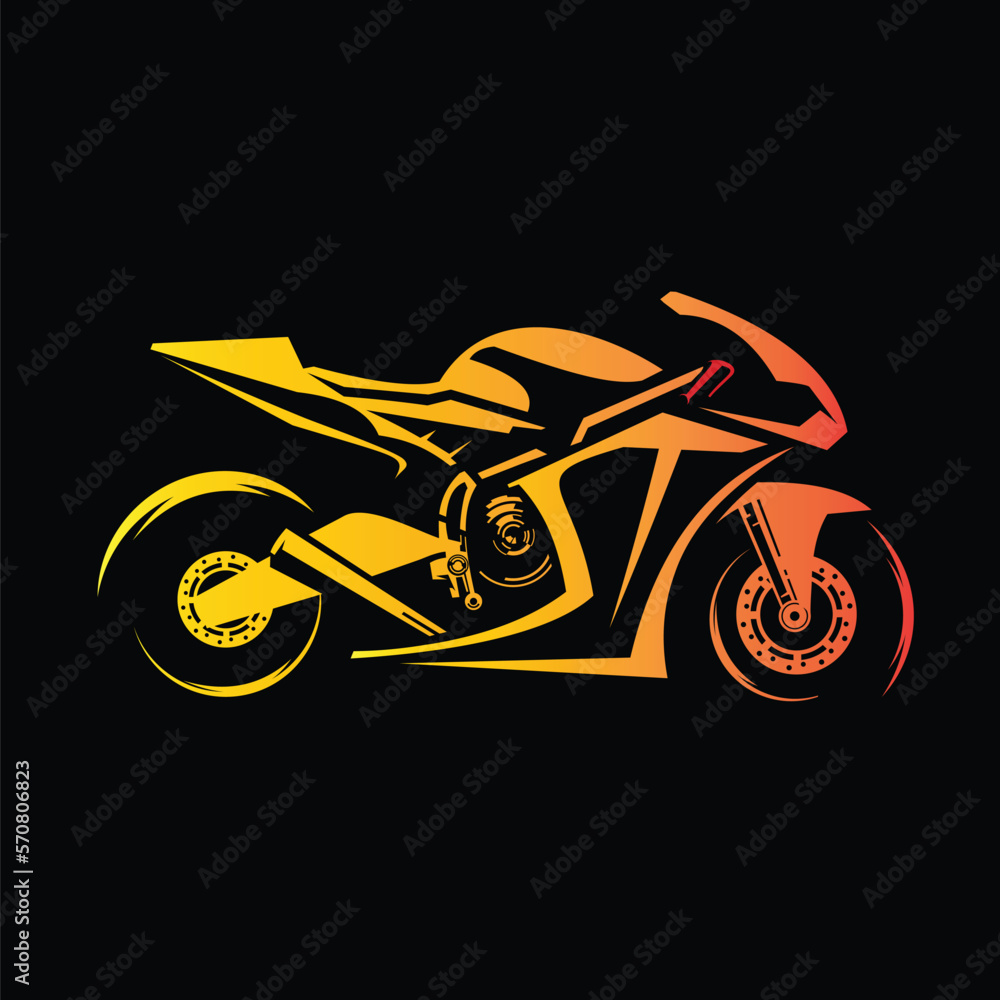 Motorcycle wrap decal and vinyl sticker design. Concept graphic abstract background for wrapping vehicles, motorsport, Sport bike, motocross, supermoto and livery. Vector illustration. 