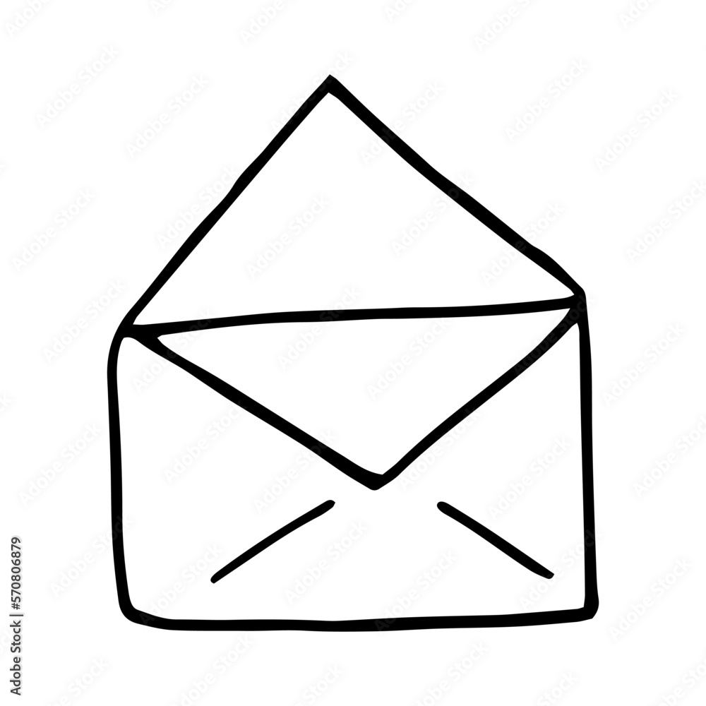 envelope hand drawn in doodle style. simple minimalistic line art. monochrome icon. message, mail. envelope hand drawn in doodle style. simple minimalistic line art. monochrome icon. message, mail.