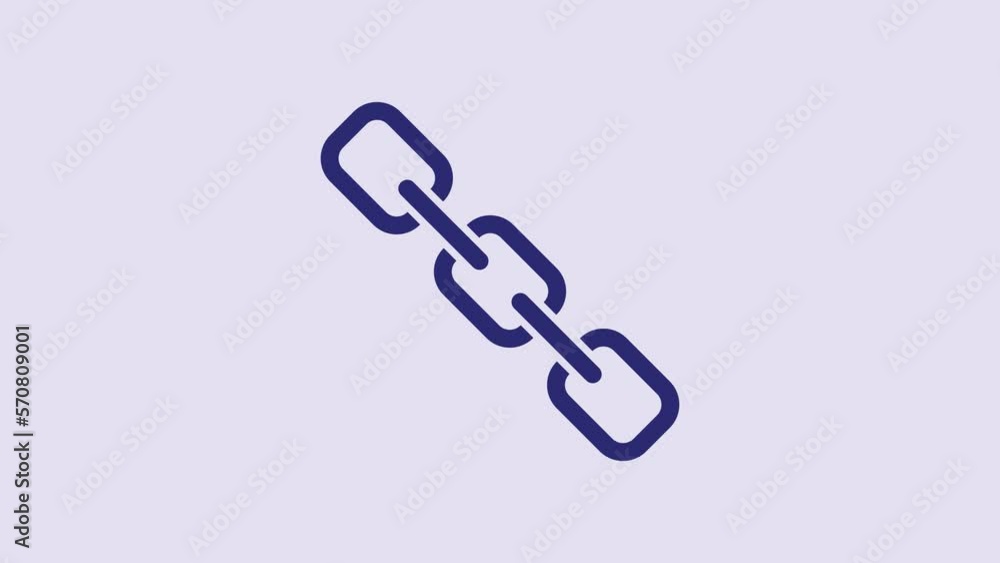 Blue Chain link icon isolated on purple background. Link single. Hyperlink chain symbol. 4K Video motion graphic animation Blue Chain link icon isolated on purple background. Link single. Hyperlink chain symbol. 4K Video motion graphic animation