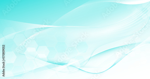 Abstract dynamic blue wave and geometric background. Futuristic hi-technology concept. Vector illustration.
