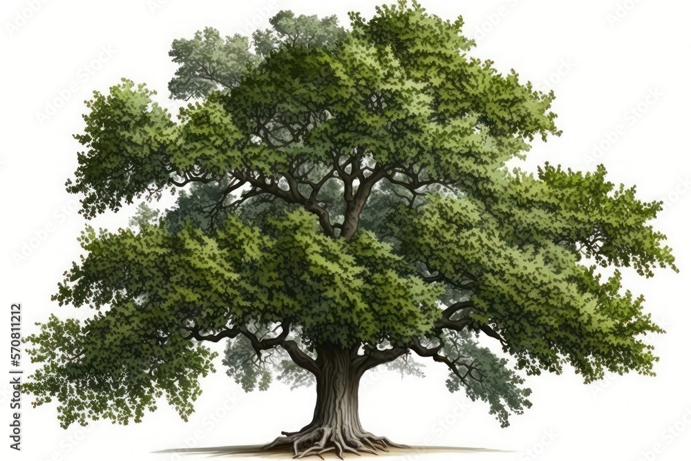 Ai generate Tree oak isolated on a white background. Ai generate Tree oak isolated on a white background.