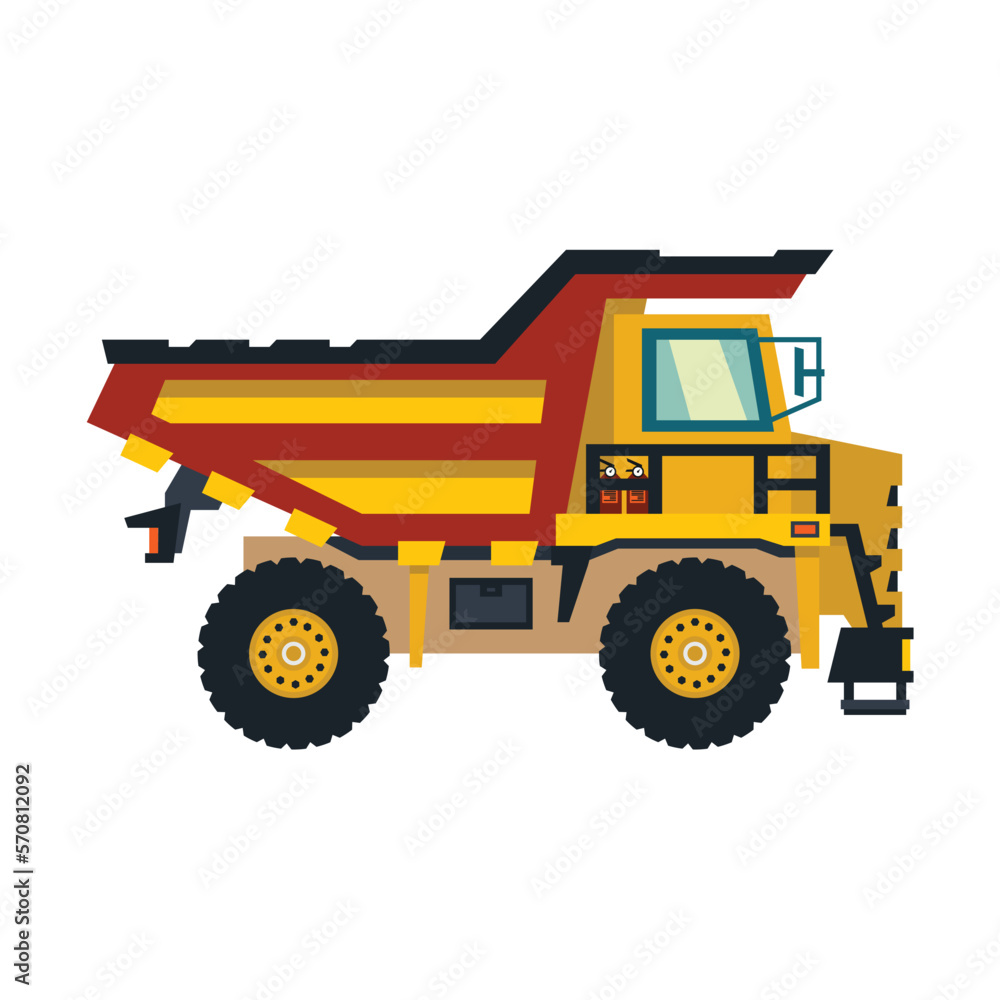 Construction realistic machinery. Excavator. Specialized construction machinery.
