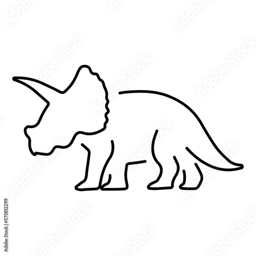 triceratops icon isolated on white background, vector illustration.