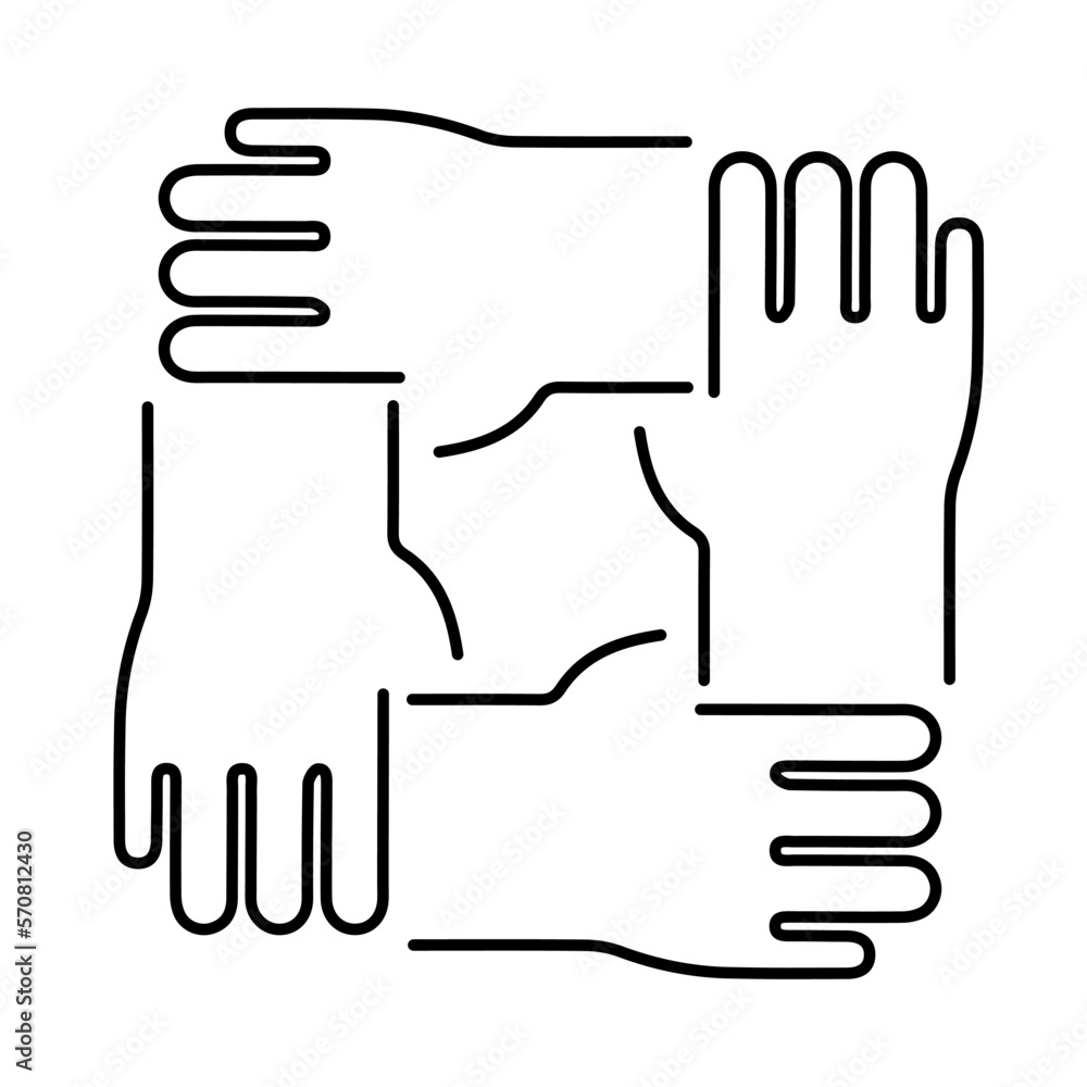 Obraz premium teamwork icon isolated on white background, vector illustration.