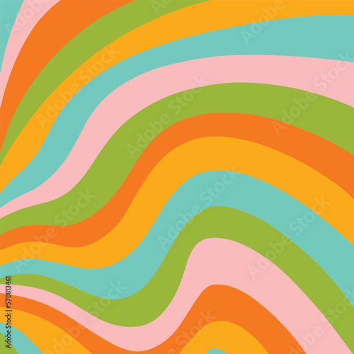 Retro colorful swirl background groovy background design