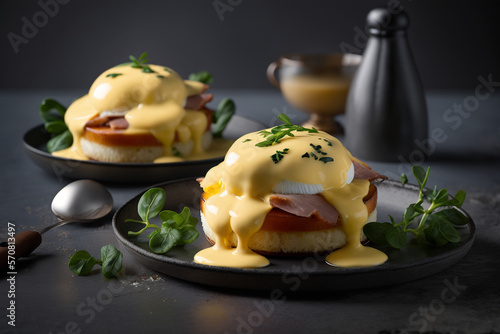 Delicious Eggs Benedict Breakfast on a Plate