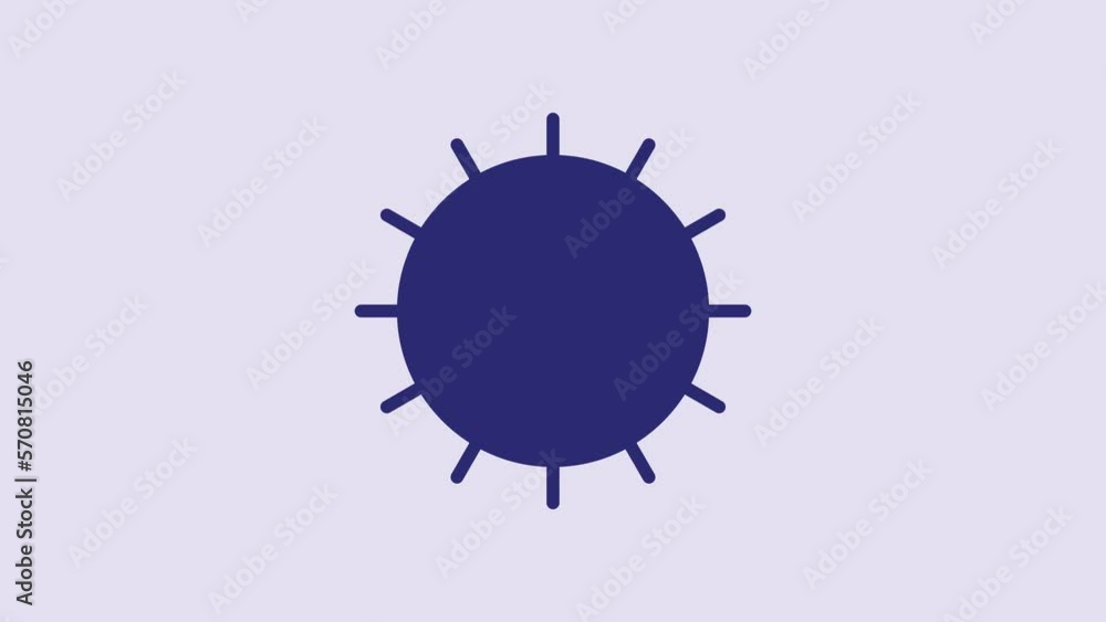 Blue Sun icon isolated on purple background. Summer symbol. Good sunny day. 4K Video motion graphic animation Blue Sun icon isolated on purple background. Summer symbol. Good sunny day. 4K Video motion graphic animation