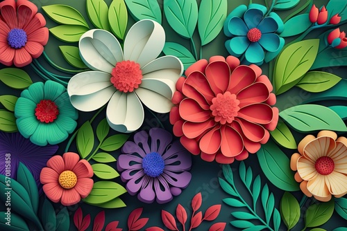 Spring Flowers Illustrated Wallpaper