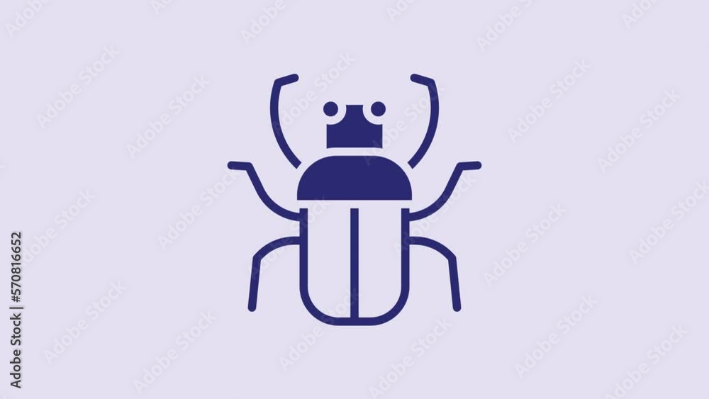 Blue Stink bug icon isolated on purple background. 4K Video motion graphic animation Blue Stink bug icon isolated on purple background. 4K Video motion graphic animation