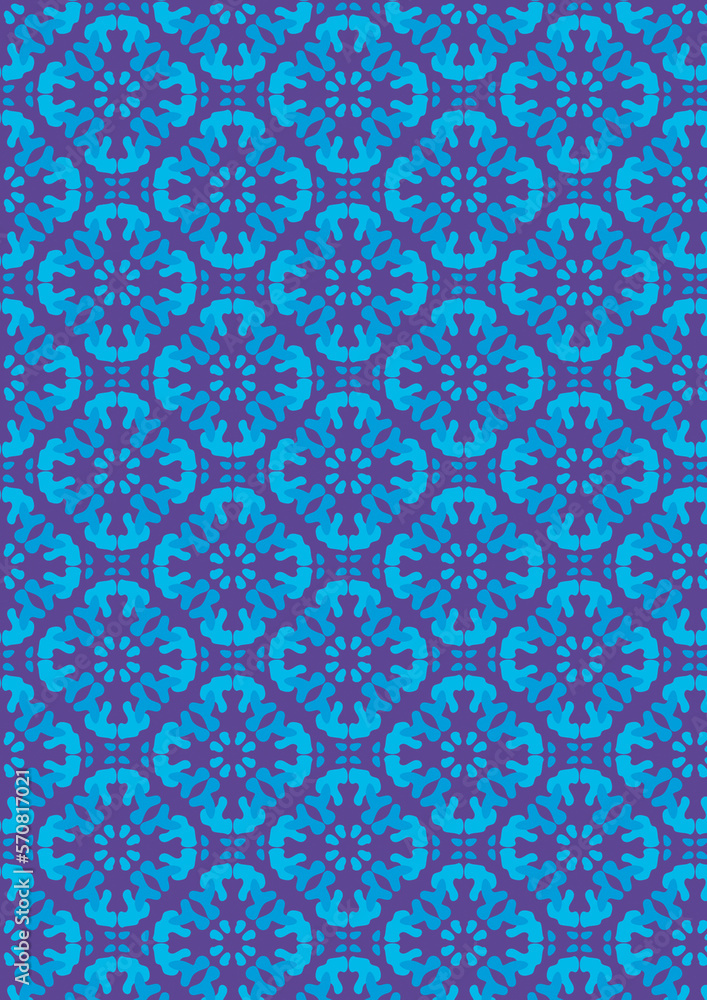 seamless pattern with blue flowers