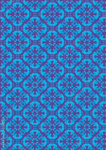 seamless pattern with blue flowers