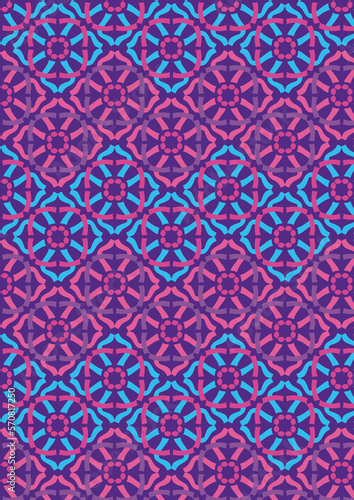 seamless pattern in blue and purple shapes