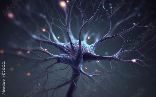 Brain neuron background. Generative AI technology.