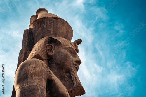 Pharaoh Statues & Blue Sky, Luxor Temple, Luxor Egypt