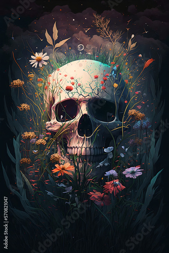 Surreal Skull Design Gothic Home Decor | AI Generated

 photo