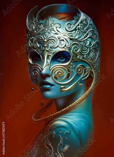 Decorated Mask. Generative AI.