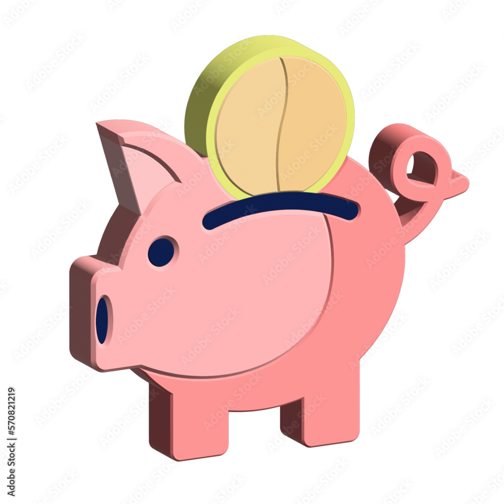 Fototapeta premium Piggy bank 3d icon