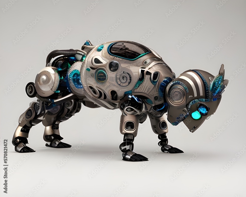 Techno Figure. Robotic Animal. Generative AI. Techno Figure. Robotic Animal. Generative AI.