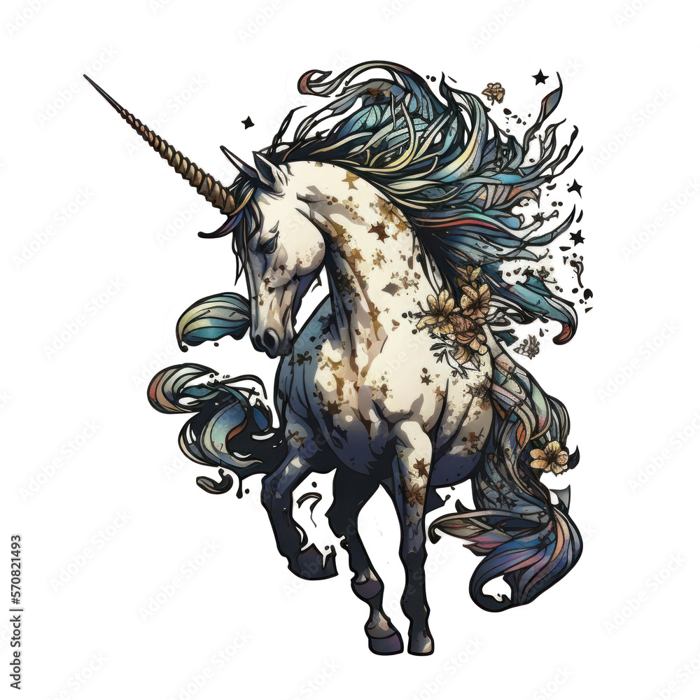 Fototapeta premium Unicorn Generated AI