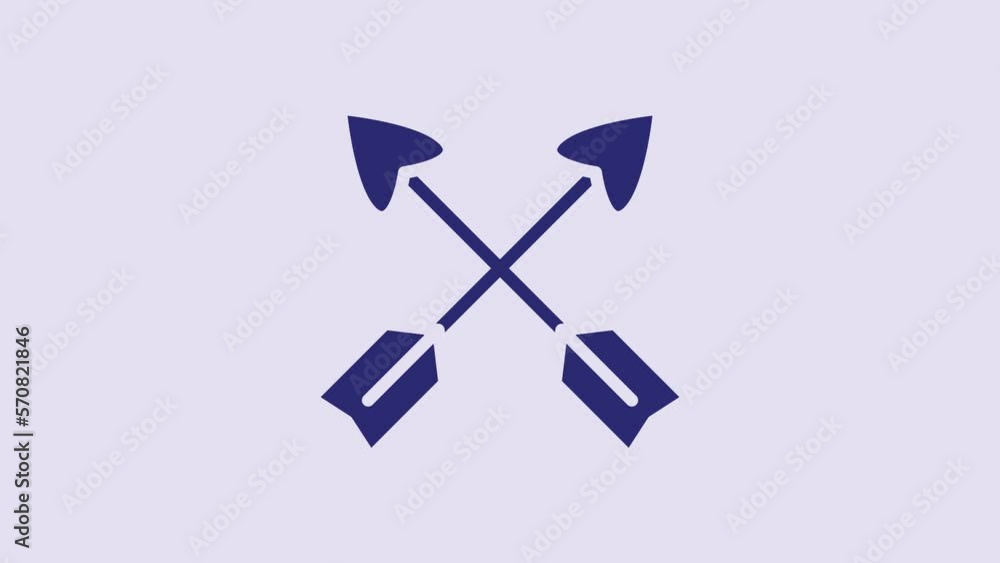 Blue Crossed arrows icon isolated on purple background. 4K Video motion graphic animation Blue Crossed arrows icon isolated on purple background. 4K Video motion graphic animation