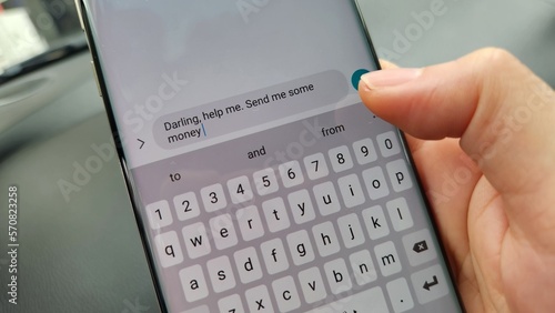 A scammer trying to get victims to send money