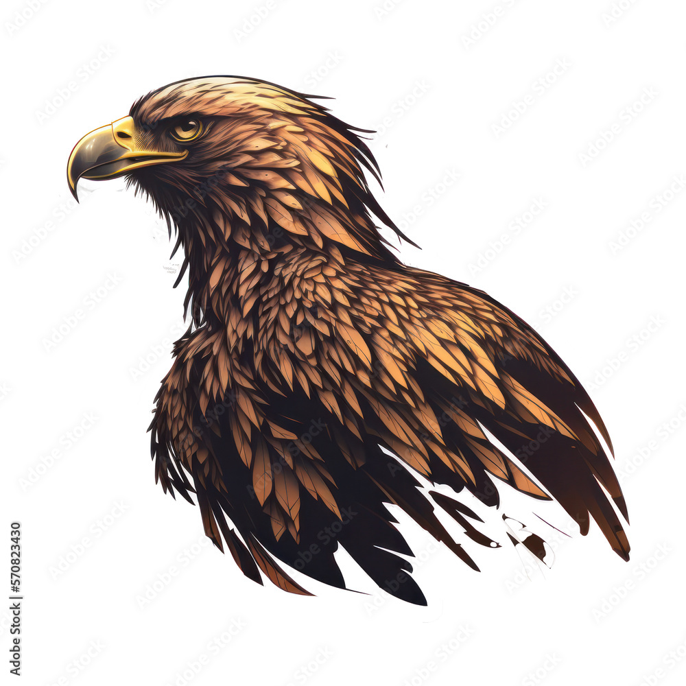 Obraz premium Eagle Sticker Ready to print. Generated AI illustration.