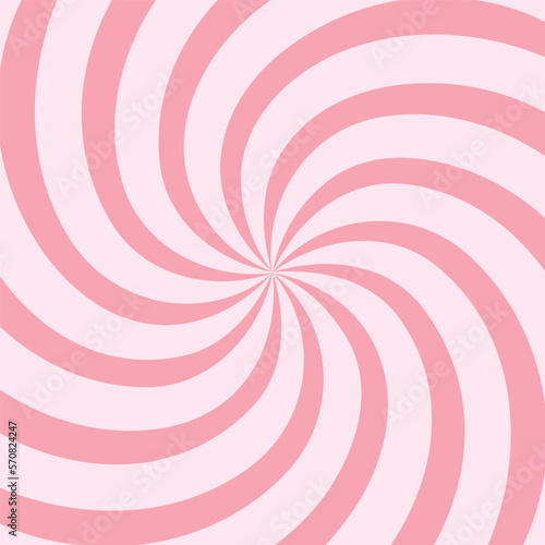 Sweet pink candy abstract spiral background. Vector illustration.