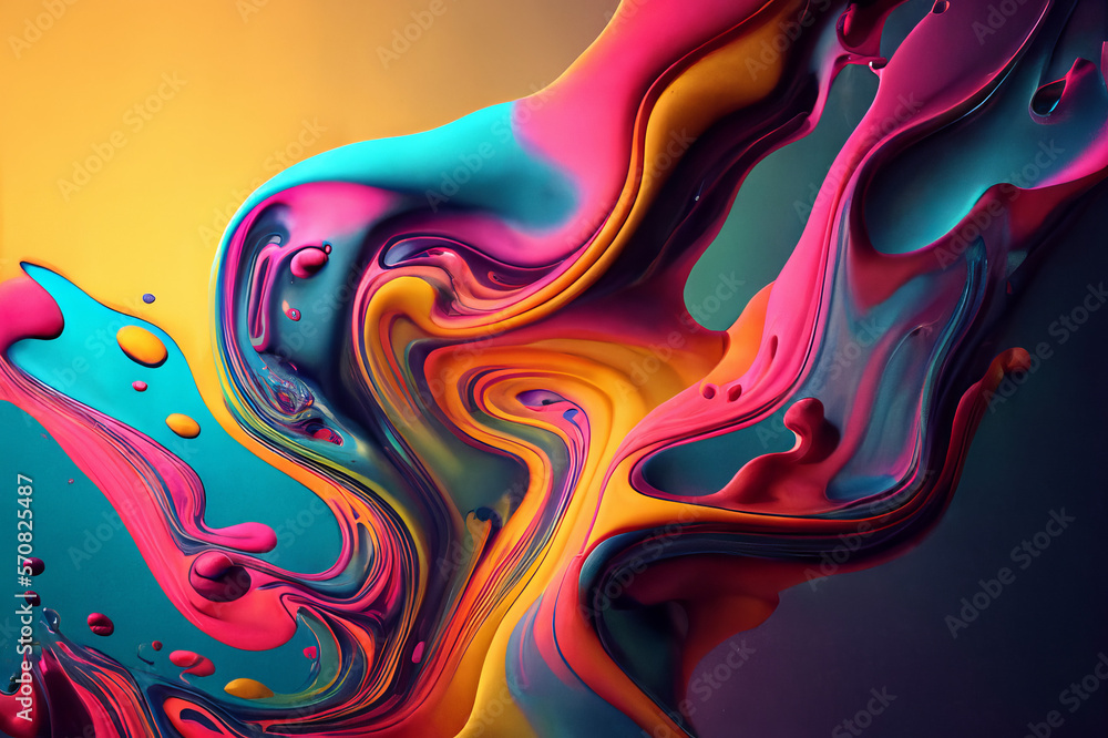 Bright Colorful Abstract Refeacting Fluid Texture Loop Generative AI Bright Colorful Abstract Refeacting Fluid Texture Loop Generative AI
