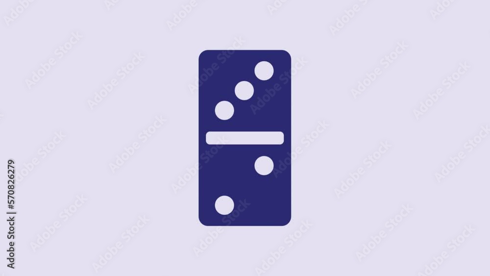 Blue Domino icon isolated on purple background. 4K Video motion graphic animation Blue Domino icon isolated on purple background. 4K Video motion graphic animation