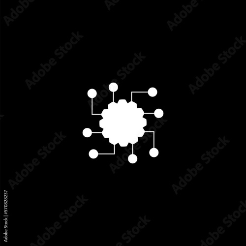 Automated system icon isolated on dark background