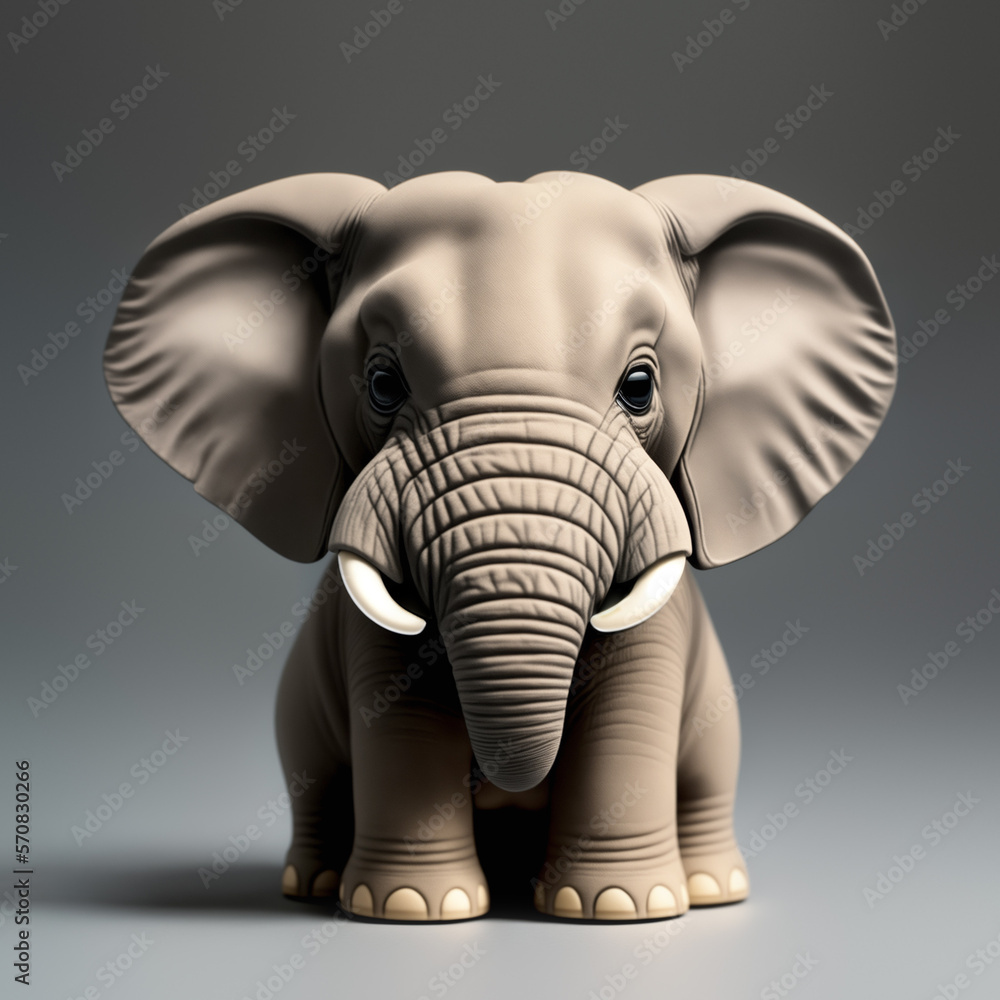 sweet elephant figure toy created with Generative AI technology