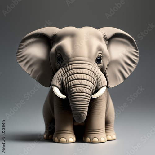 sweet elephant figure toy created with Generative AI technology