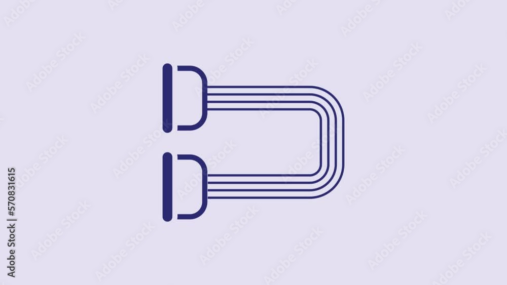 Blue Chest expander icon isolated on purple background. 4K Video motion graphic animation Blue Chest expander icon isolated on purple background. 4K Video motion graphic animation