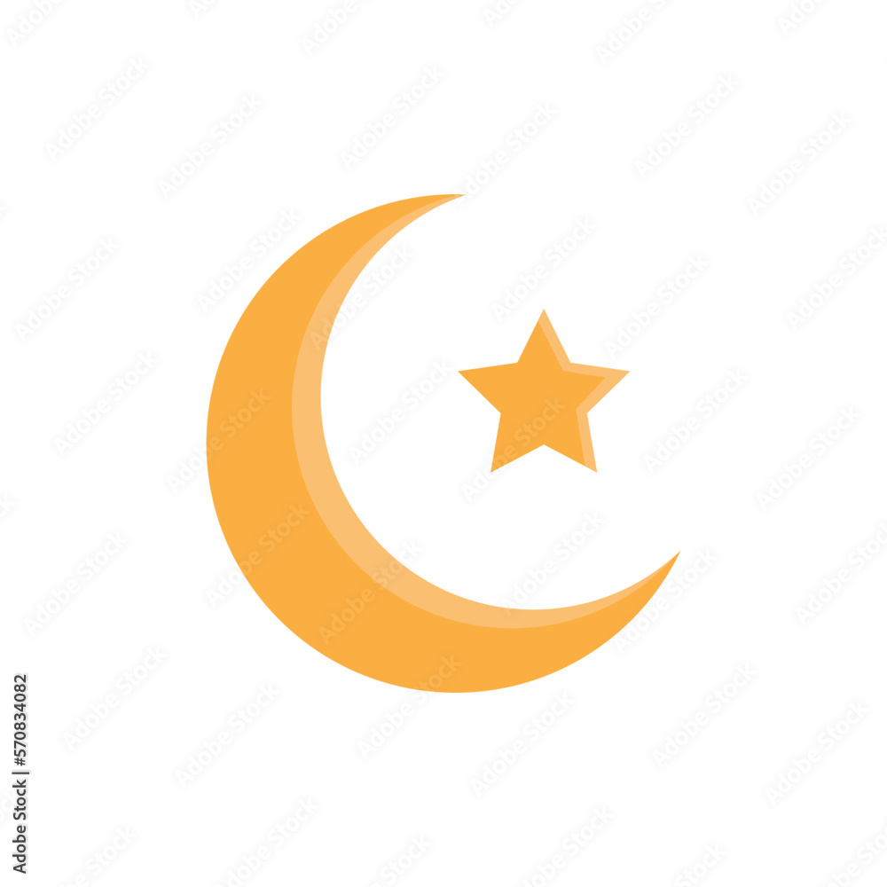 Vector illustration of moon and stars, beautiful night icon. Vector illustration Vector illustration of moon and stars, beautiful night icon. Vector illustration
