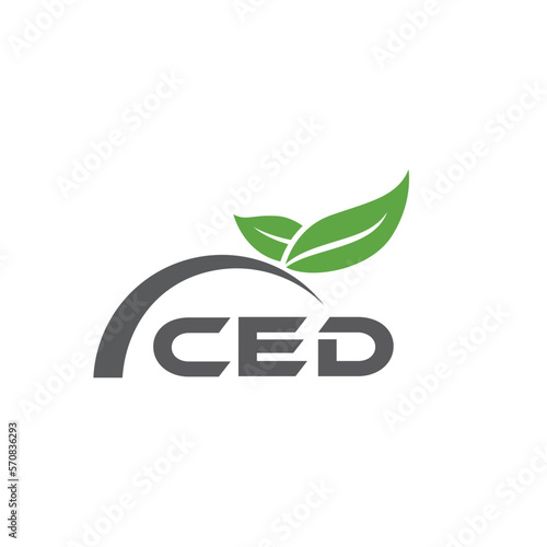 CED letter nature logo design on white background. CED creative initials letter leaf logo concept. CED letter design.