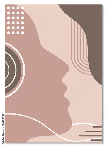 Person wearing headphone on music studio during recording voice with microphone abstract simple background illustration. Music theme simple background with pastel colors.
