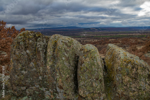 Raven Peak; Giant stones fragments in the mountain near the Thracian tomb. Bulgaria 