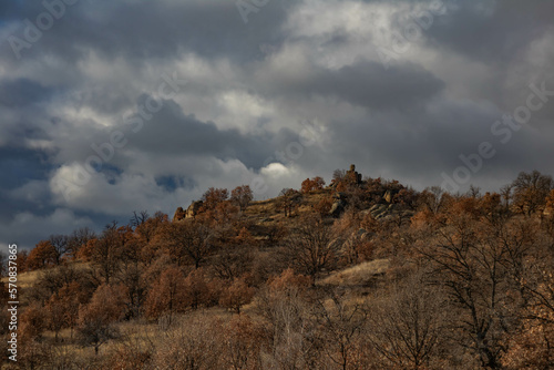 Raven Peak; Giant stones fragments in the mountain near the Thracian tomb. Bulgaria 