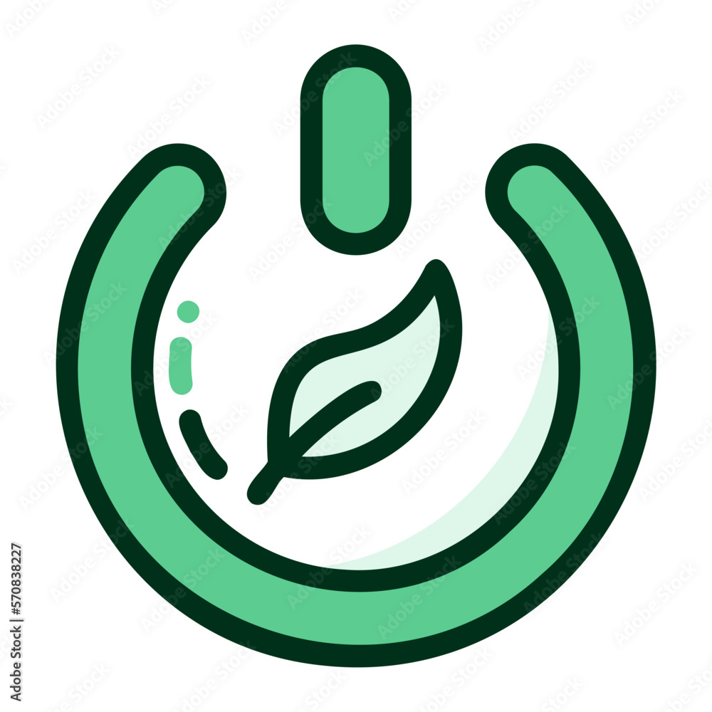 Obraz premium icon ecology power button illustration for web, app, infographic etc