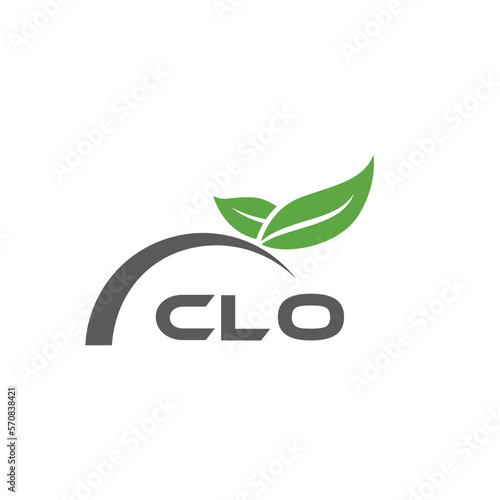 CLO letter nature logo design on white background. CLO creative initials letter leaf logo concept. CLO letter design.
