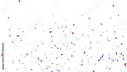 Red & Blue 3D animation of confetti falling on Alpha Screen Background 4K. Celebrate the holidays. Easy to put it into your scene or video. confetti celebration, birthday party, anniversary party