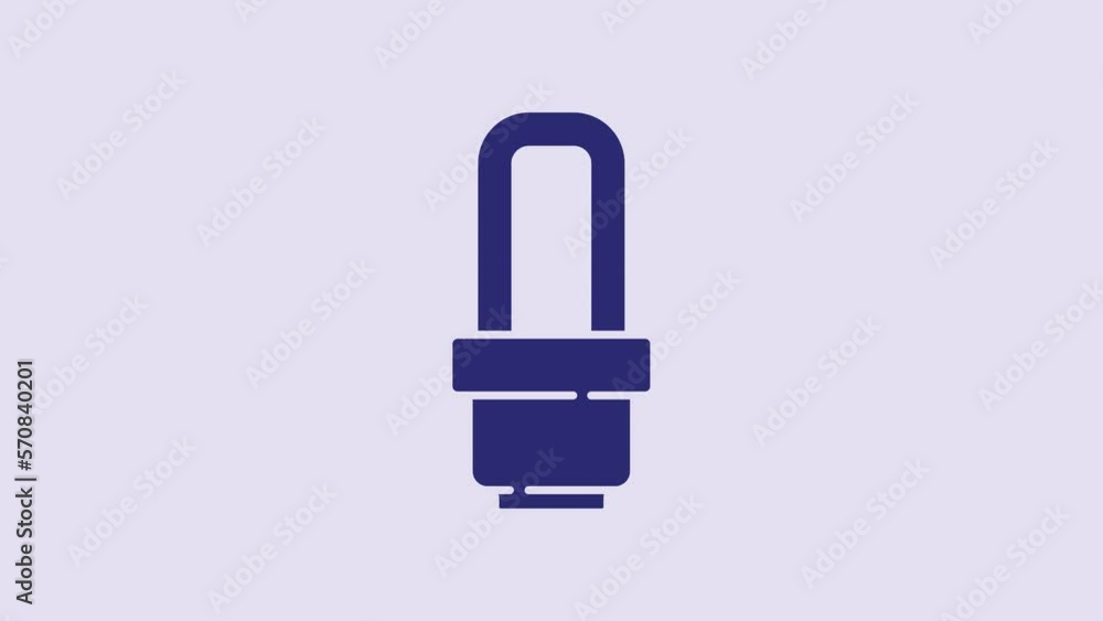 Blue LED light bulb icon isolated on purple background. Economical LED illuminated lightbulb. Save energy lamp. 4K Video motion graphic animation Blue LED light bulb icon isolated on purple background. Economical LED illuminated lightbulb. Save energy lamp. 4K Video motion graphic animation