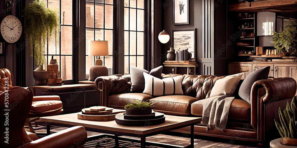 Living room interior design made by generative AI