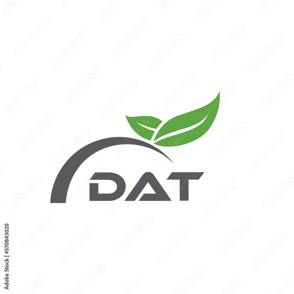 DAT letter nature logo design on white background. DAT creative initials letter leaf logo concept. DAT letter design. DAT letter nature logo design on white background. DAT creative initials letter leaf logo concept. DAT letter design.