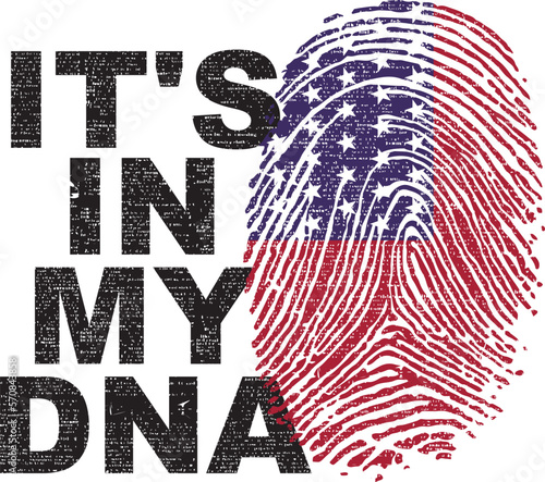 IT'S IN MY DNA, American flag, USA flag, Fingerprint, SVG Vector